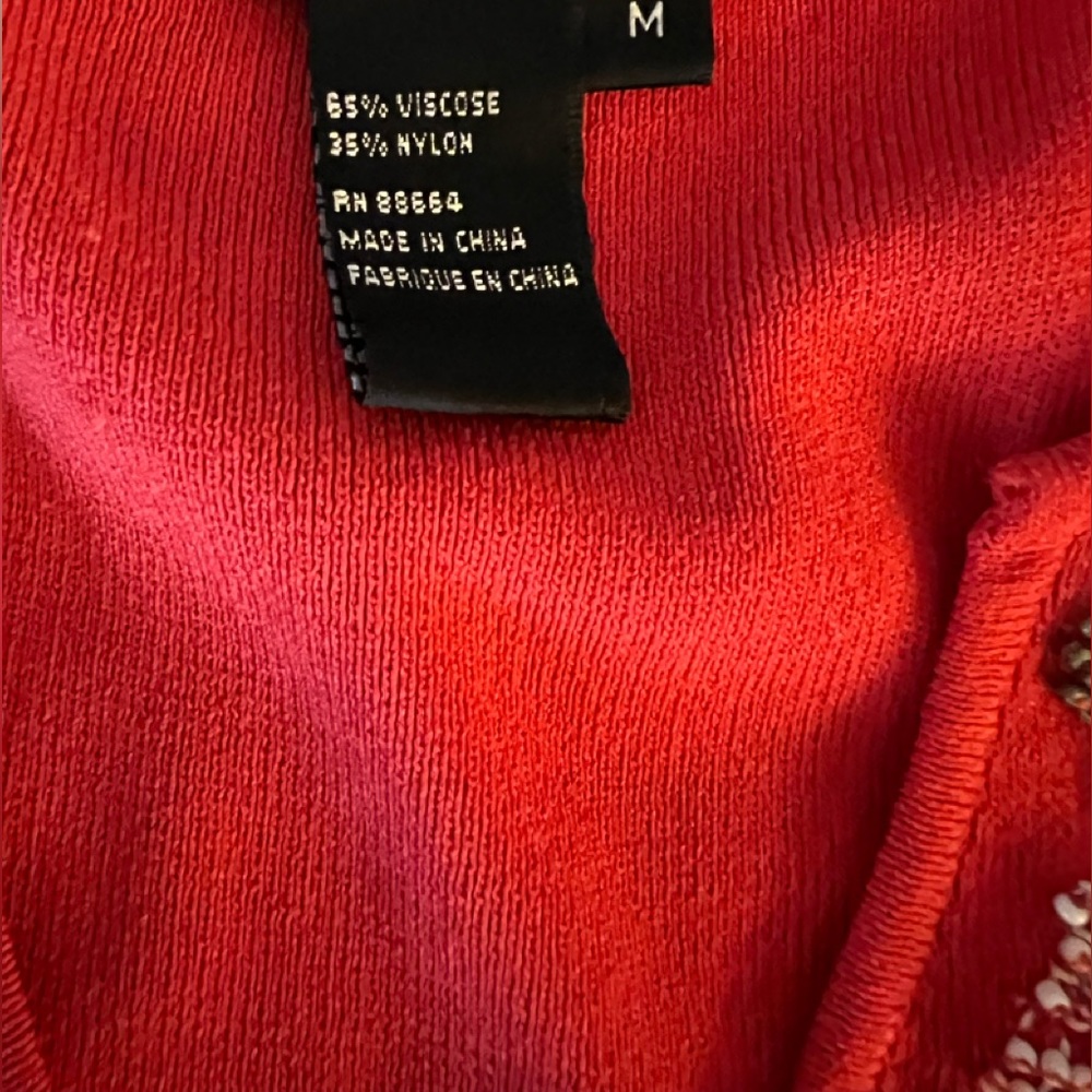 Red beaded shell M - Picture 6 of 6